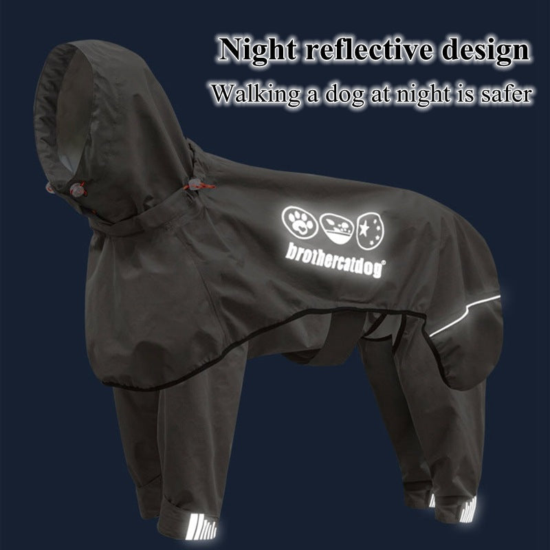 Adjustable Dog Raincoat – Waterproof, Windproof & Fully Wrapped Dog Jacket