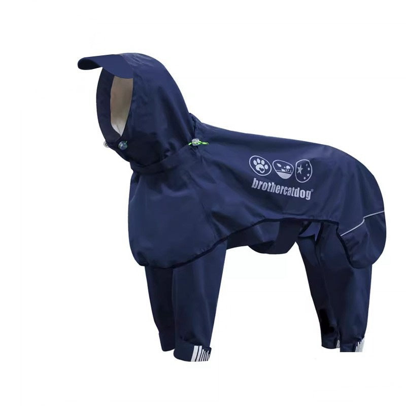 Adjustable Dog Raincoat – Waterproof, Windproof & Fully Wrapped Dog Jacket