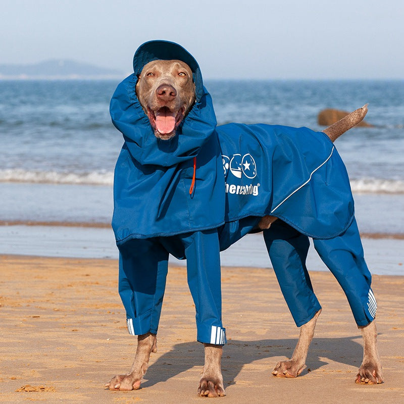 Adjustable Dog Raincoat – Waterproof, Windproof & Fully Wrapped Dog Jacket