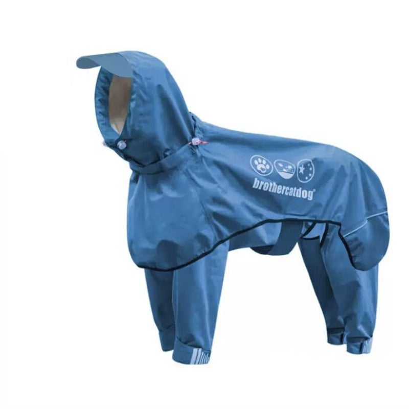Adjustable Dog Raincoat – Waterproof, Windproof & Fully Wrapped Dog Jacket