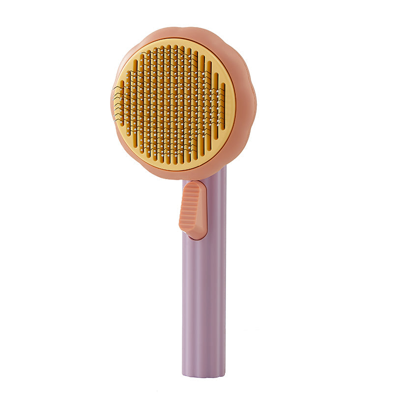 Pumpkin Pet Cat Grooming Comb Self Cleaning Slicker Brush Dog Hair Comb