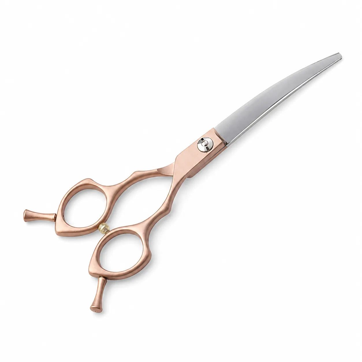 6.5 Inch Curved Pet Grooming Scissors for Dogs Cats, Rose Gold Up Down Trimming Shears