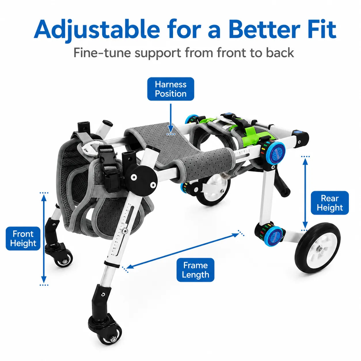 Dog Wheelchair for Disabled Dogs – Full Body Support
