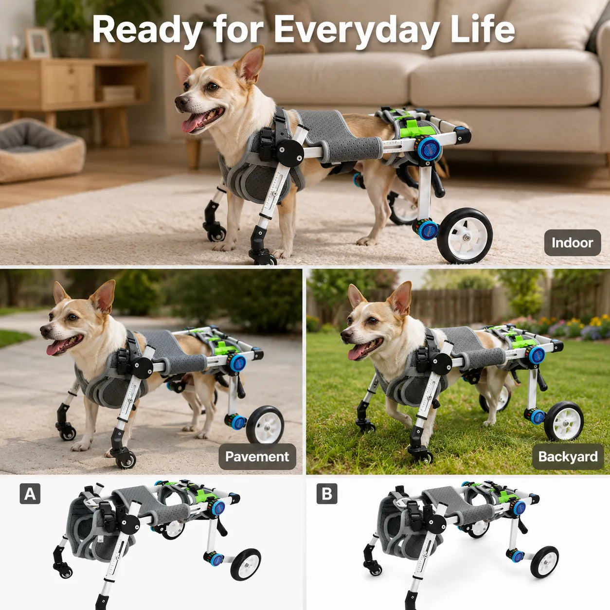 Dog Wheelchair for Disabled Dogs – Full Body Support